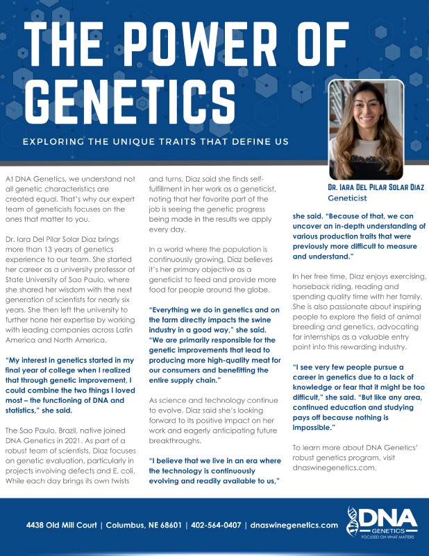 Dr. Iara Solar Diaz's geneticist spotlight article.