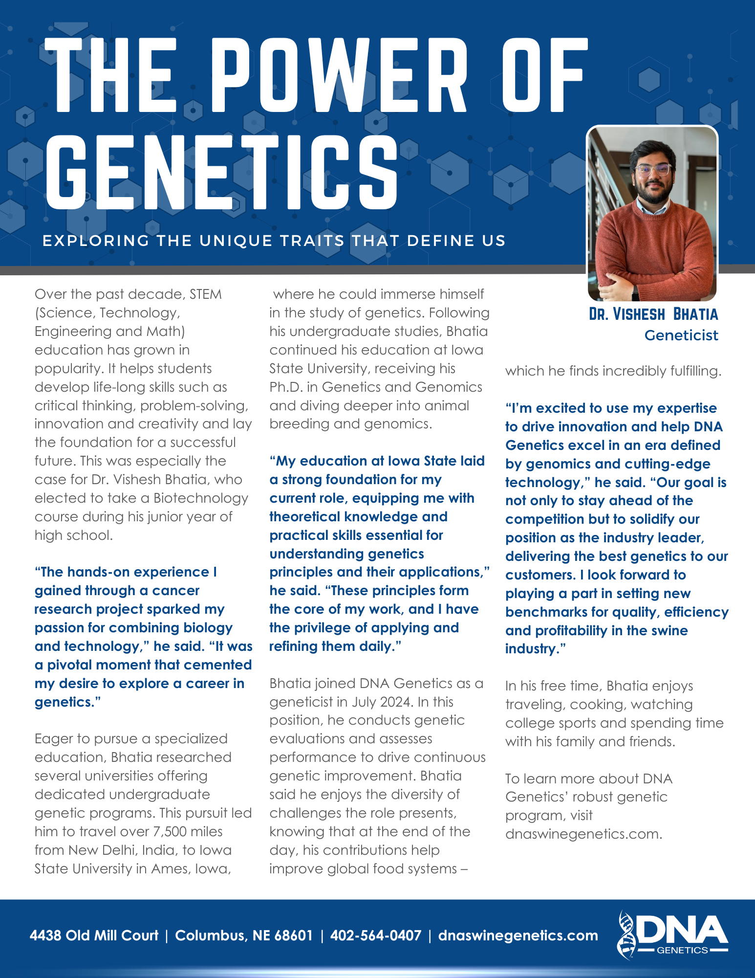 The Power of Genetics Spotlight featuring Dr. Vishesh Bhatia